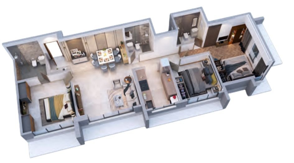 Anmol-Residency-Floor-Plan-3 BHK-Type -2